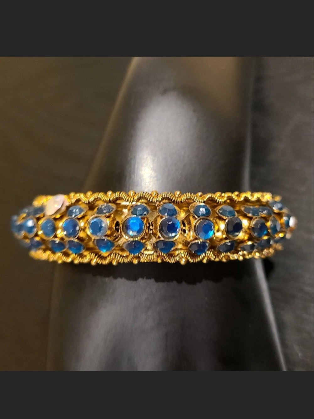 Gold-Tone Bracelet with Blue-green Stones